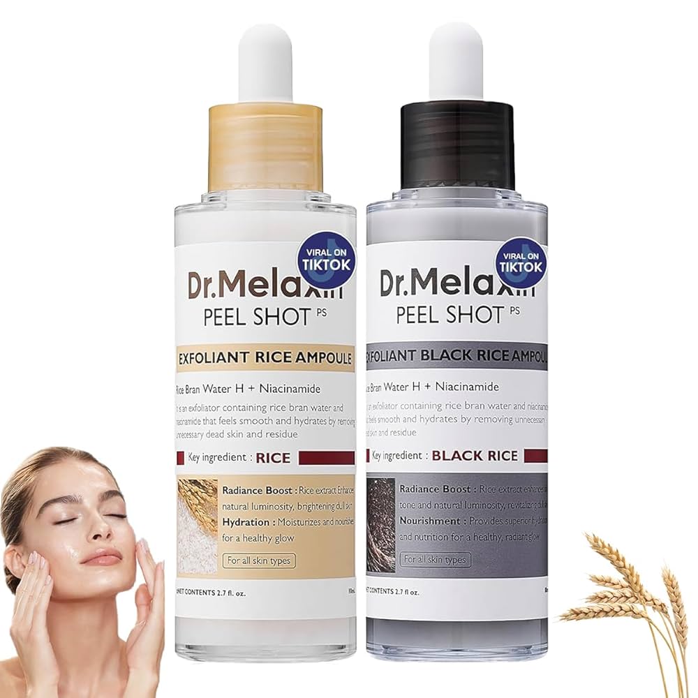Dr. Melaxin Peel Shot White And Black Rice Exfoliating Essence Skin Lightening Contro Moisturizing Oil-Control Gentle Skin Care